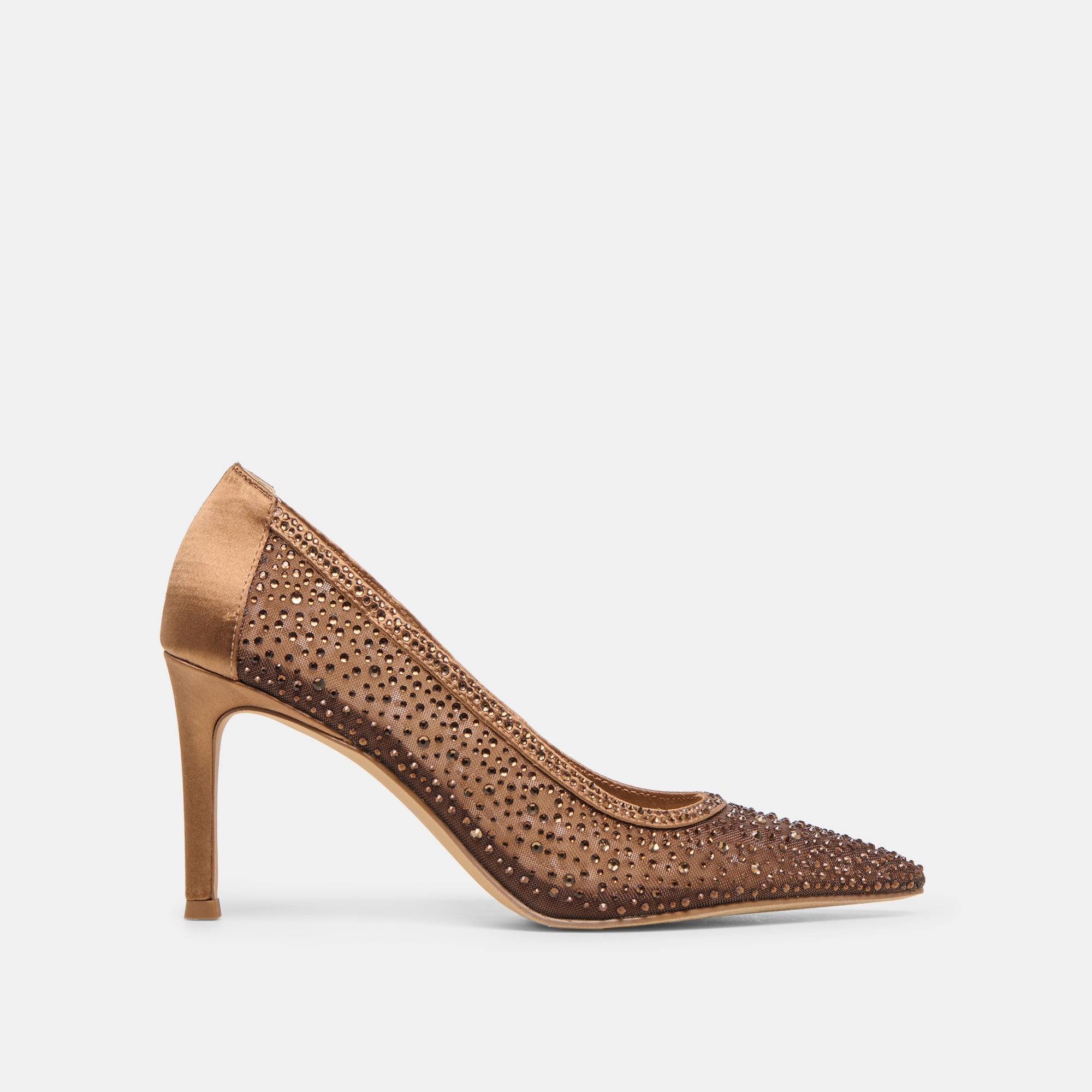 Kashe Crystal Mid Brown Mesh Heels | Dolce Vita Women