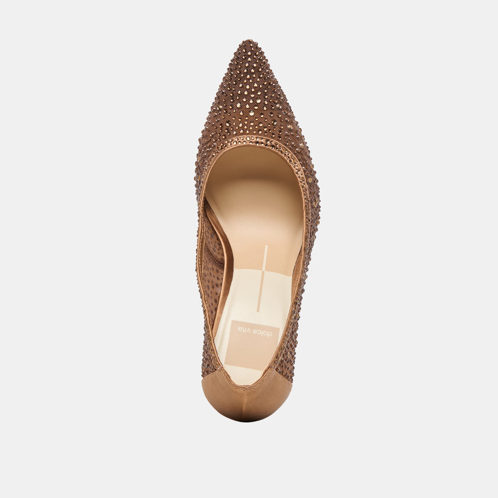 Kashe Crystal Mid Brown Mesh Heels | Dolce Vita Women