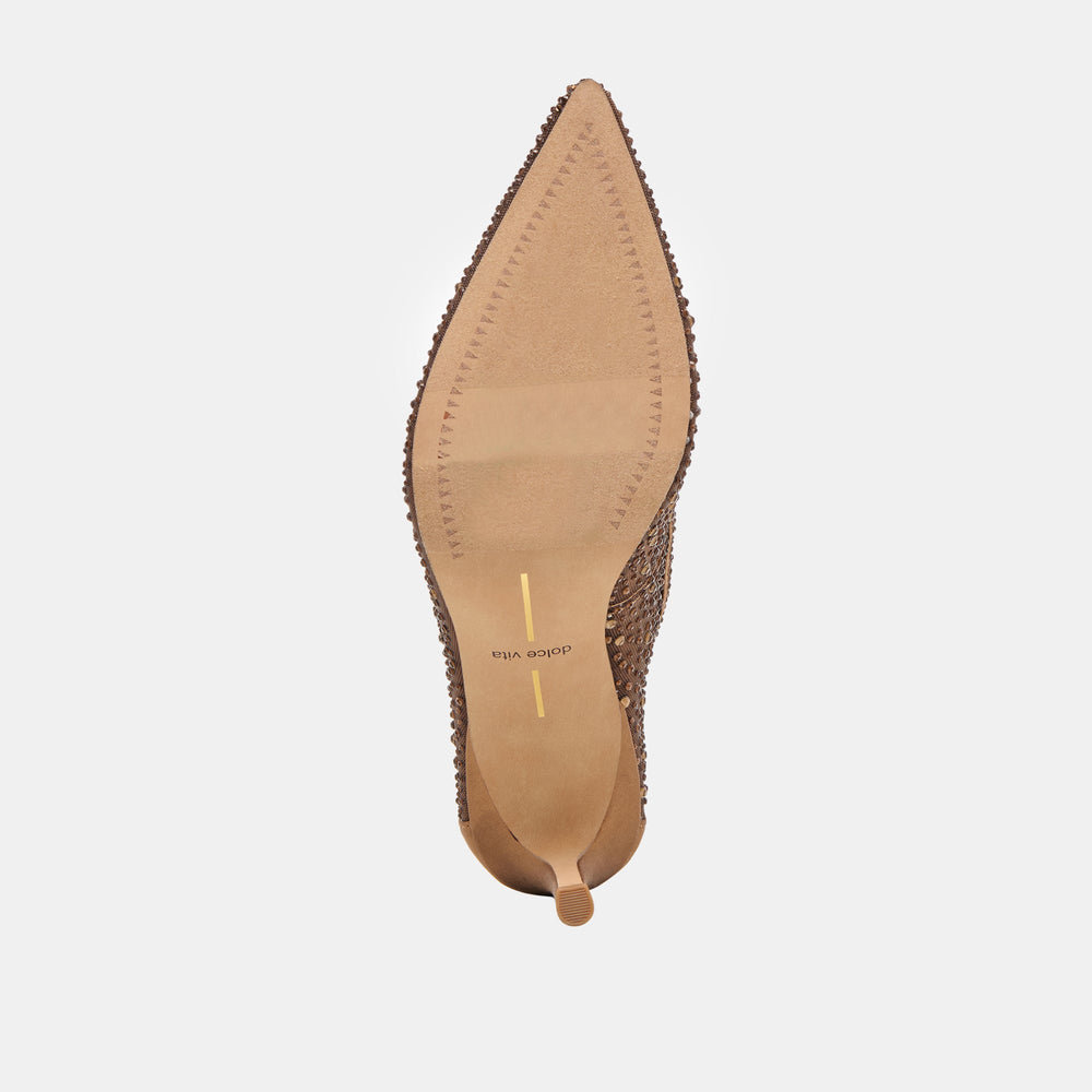 Kashe Crystal Mid Brown Mesh Heels | Dolce Vita Women