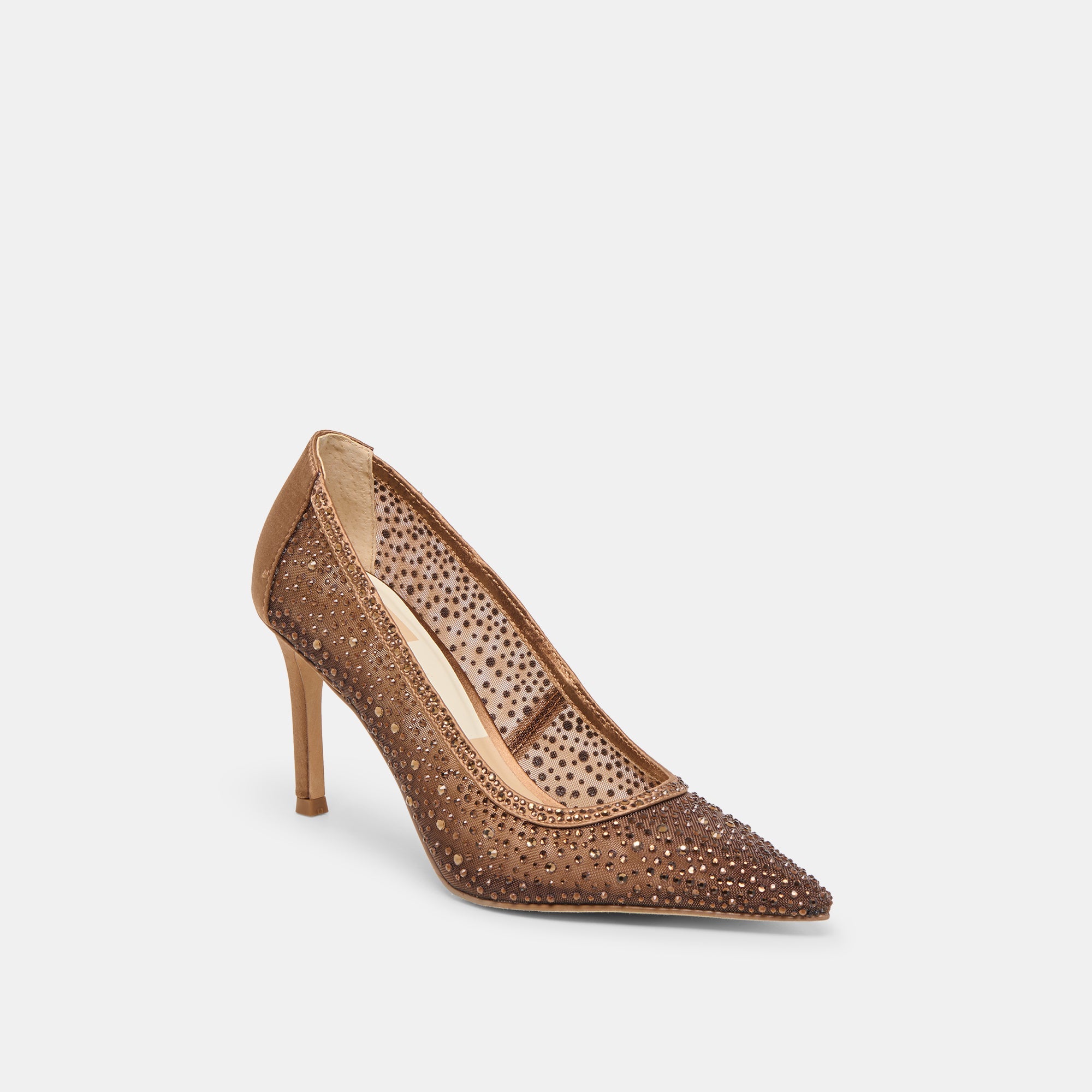Kashe Crystal Mid Brown Mesh Heels | Dolce Vita Women