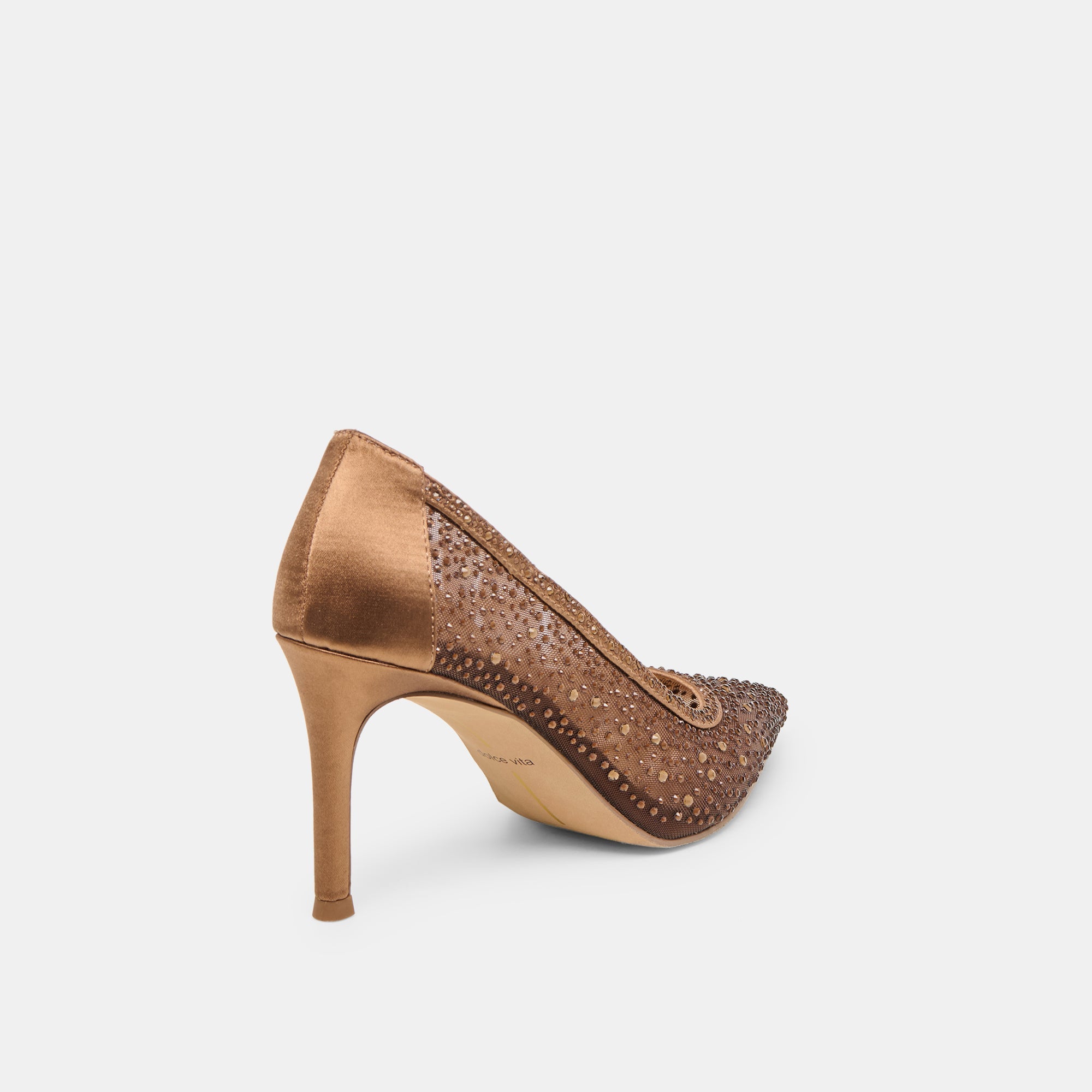 Kashe Crystal Mid Brown Mesh Heels | Dolce Vita Women