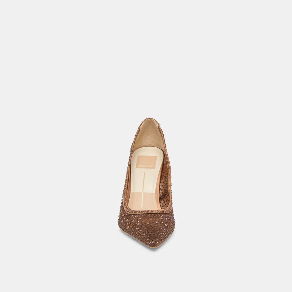 Kashe Crystal Mid Brown Mesh Heels | Dolce Vita Women
