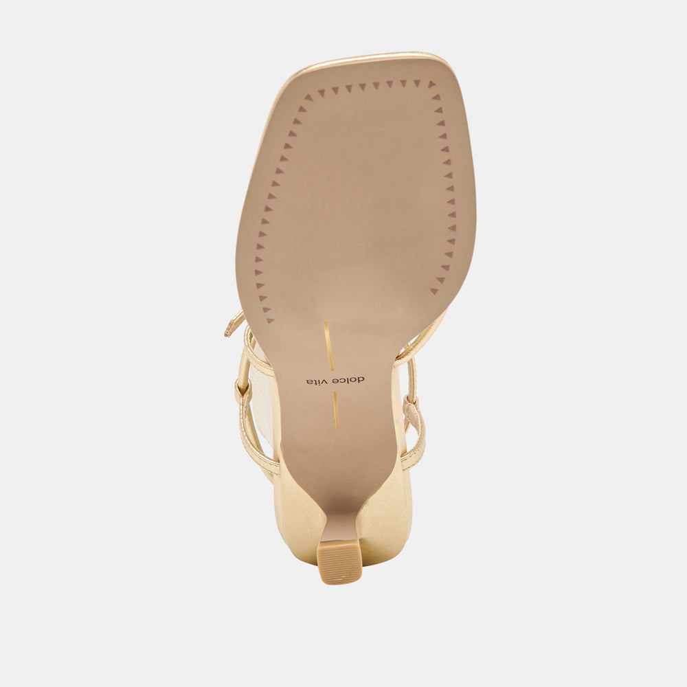 Mylee Gold Distressed Leather Heels | Women Dolce Vita