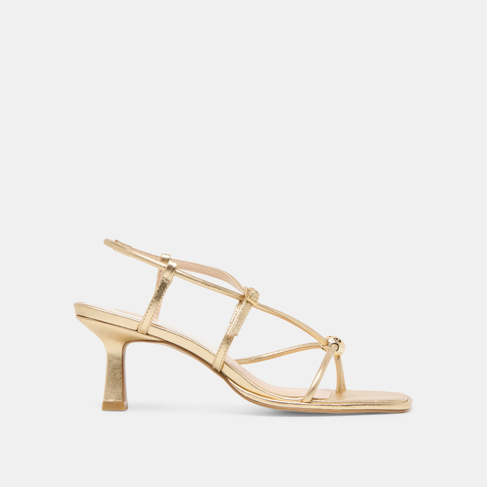 Mylee Gold Distressed Leather Heels | Women Dolce Vita