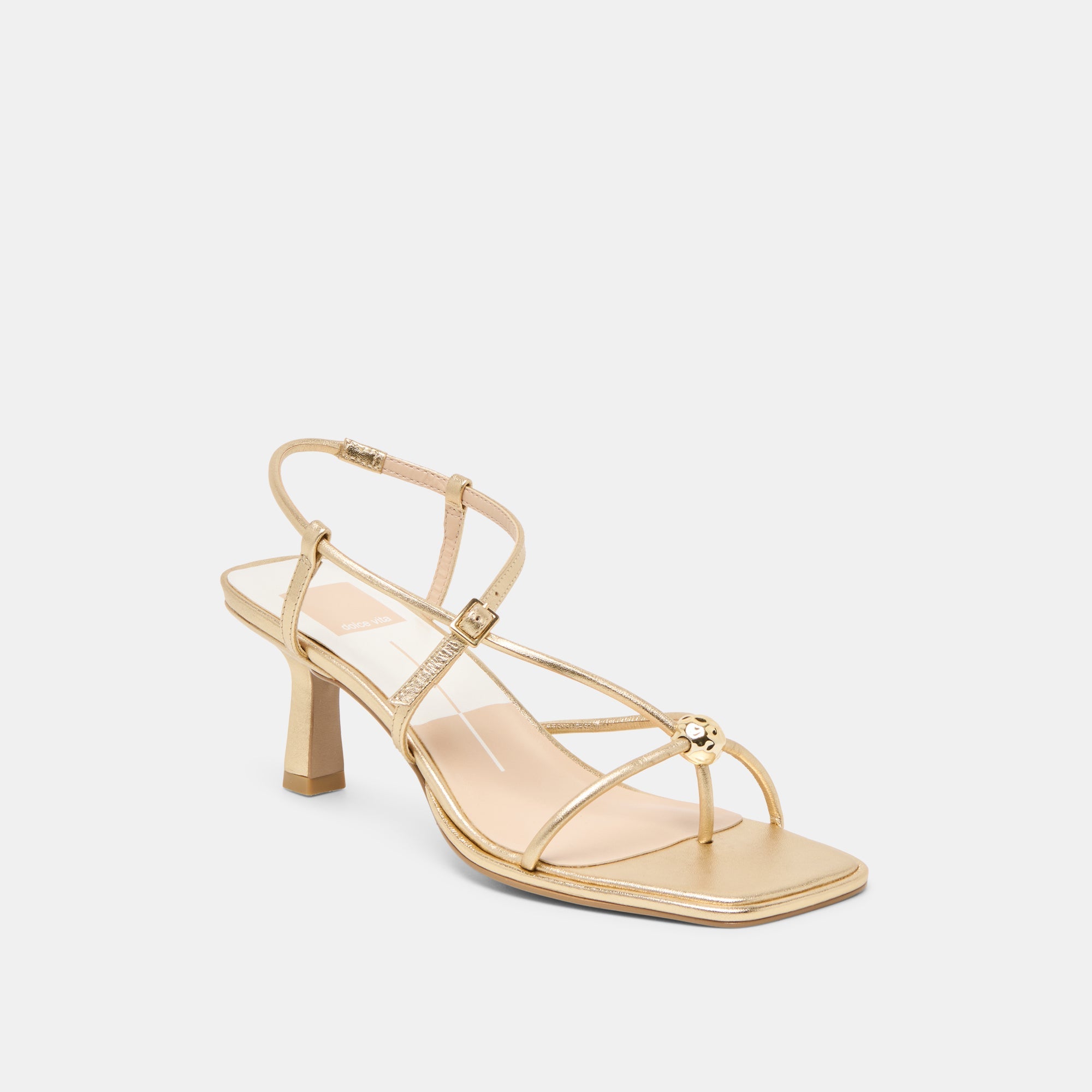 Mylee Gold Distressed Leather Heels | Women Dolce Vita
