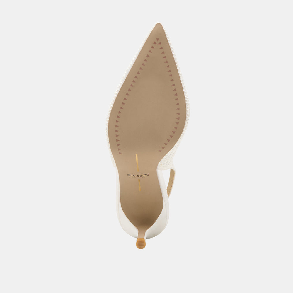 Elasi Pearl Off White Satin Heels | Dolce Vita Women