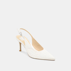 Elasi Pearl Off White Satin Heels | Dolce Vita Women