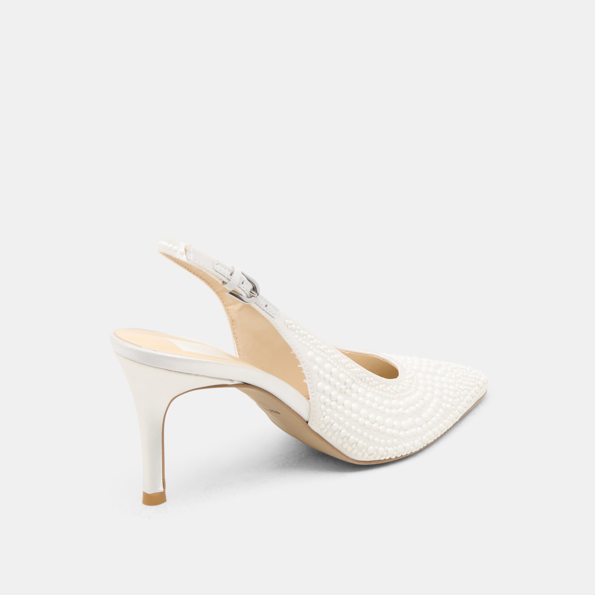 Elasi Pearl Off White Satin Heels | Dolce Vita Women