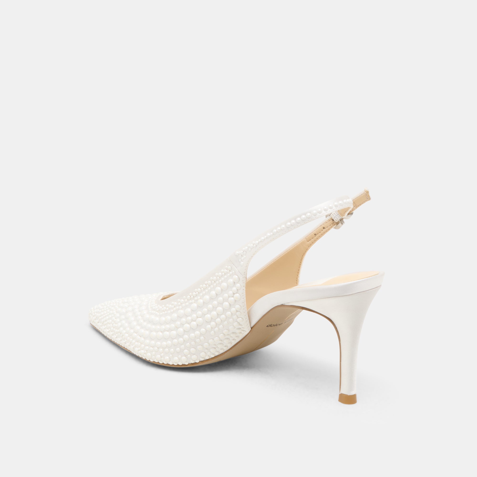 Elasi Pearl Off White Satin Heels | Dolce Vita Women