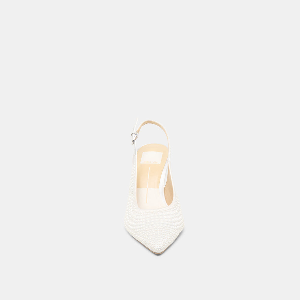 Elasi Pearl Off White Satin Heels | Dolce Vita Women
