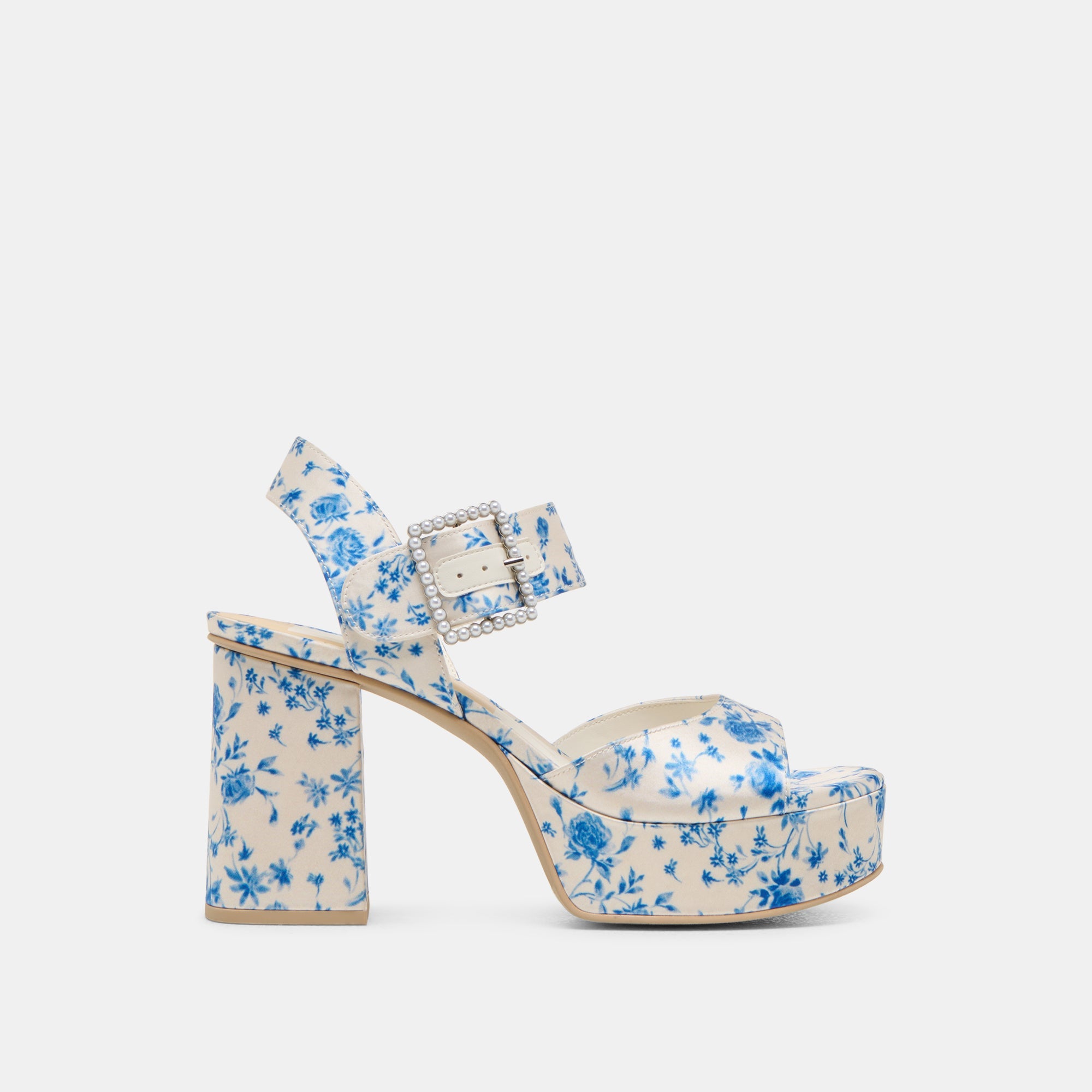 Bobby Pearl Blue Floral Satin Heels | Dolce Vita Women