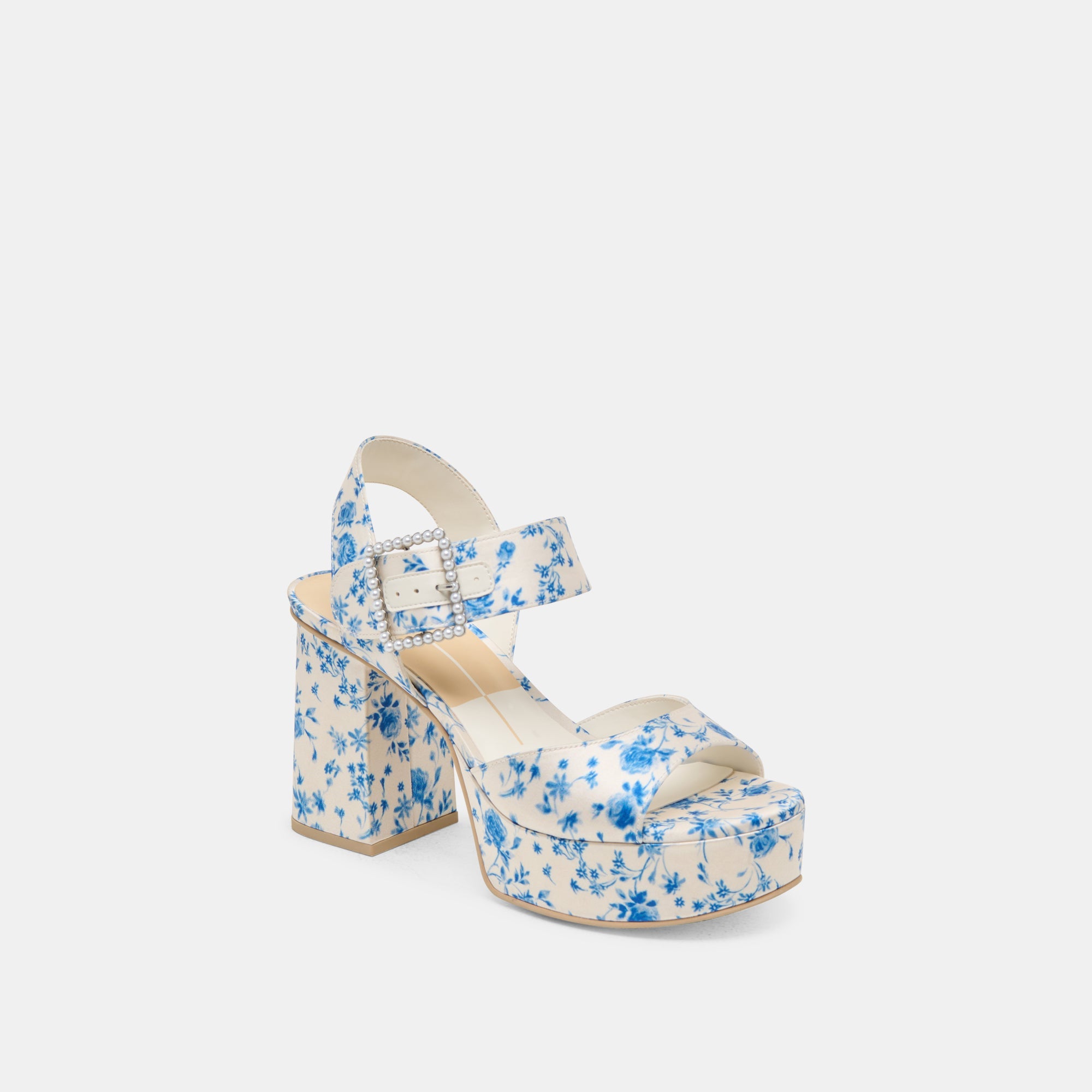 Bobby Pearl Blue Floral Satin Heels | Dolce Vita Women
