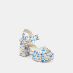 Bobby Pearl Blue Floral Satin Heels | Dolce Vita Women