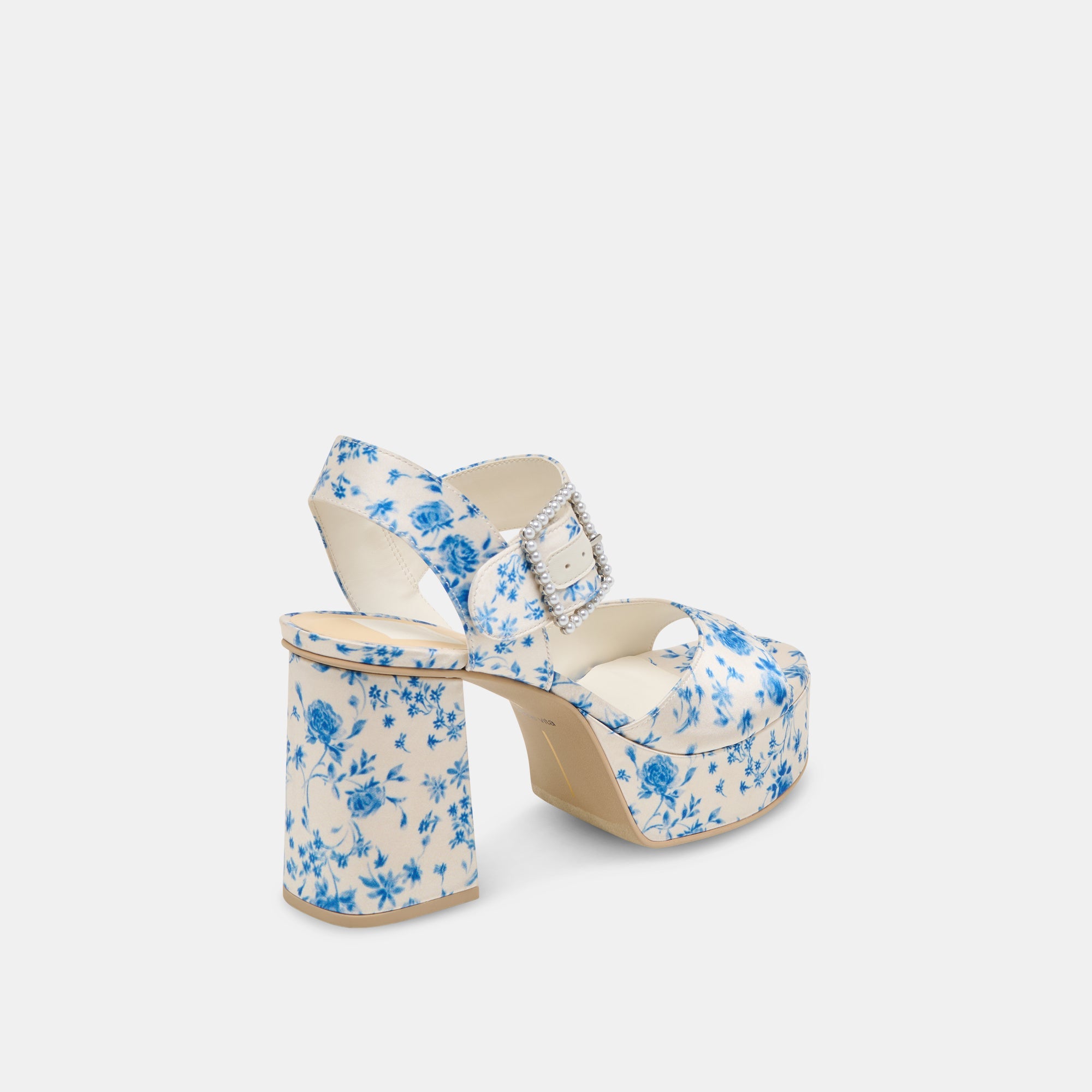Bobby Pearl Blue Floral Satin Heels | Dolce Vita Women