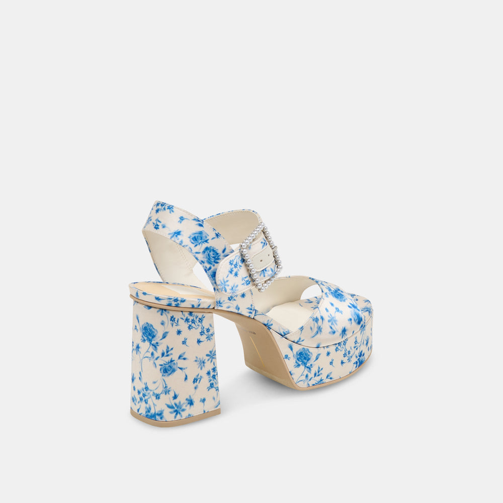 Bobby Pearl Blue Floral Satin Heels | Dolce Vita Women