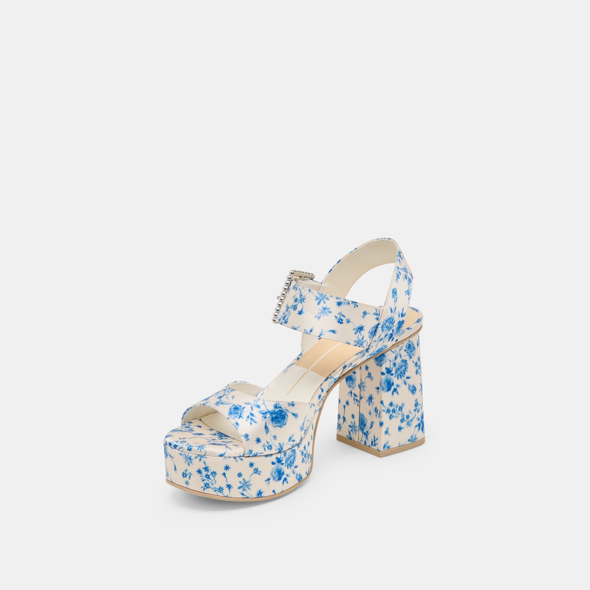 Bobby Pearl Blue Floral Satin Heels | Dolce Vita Women