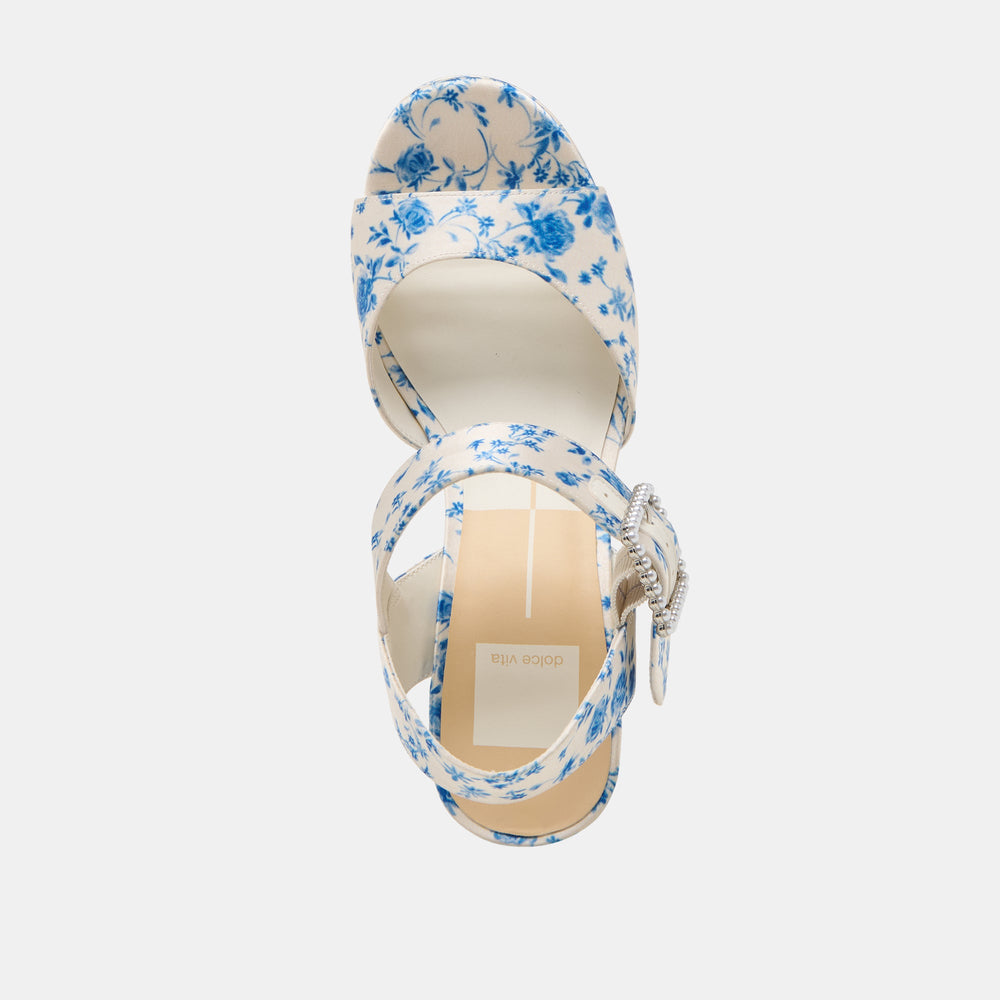 Bobby Pearl Blue Floral Satin Heels | Dolce Vita Women
