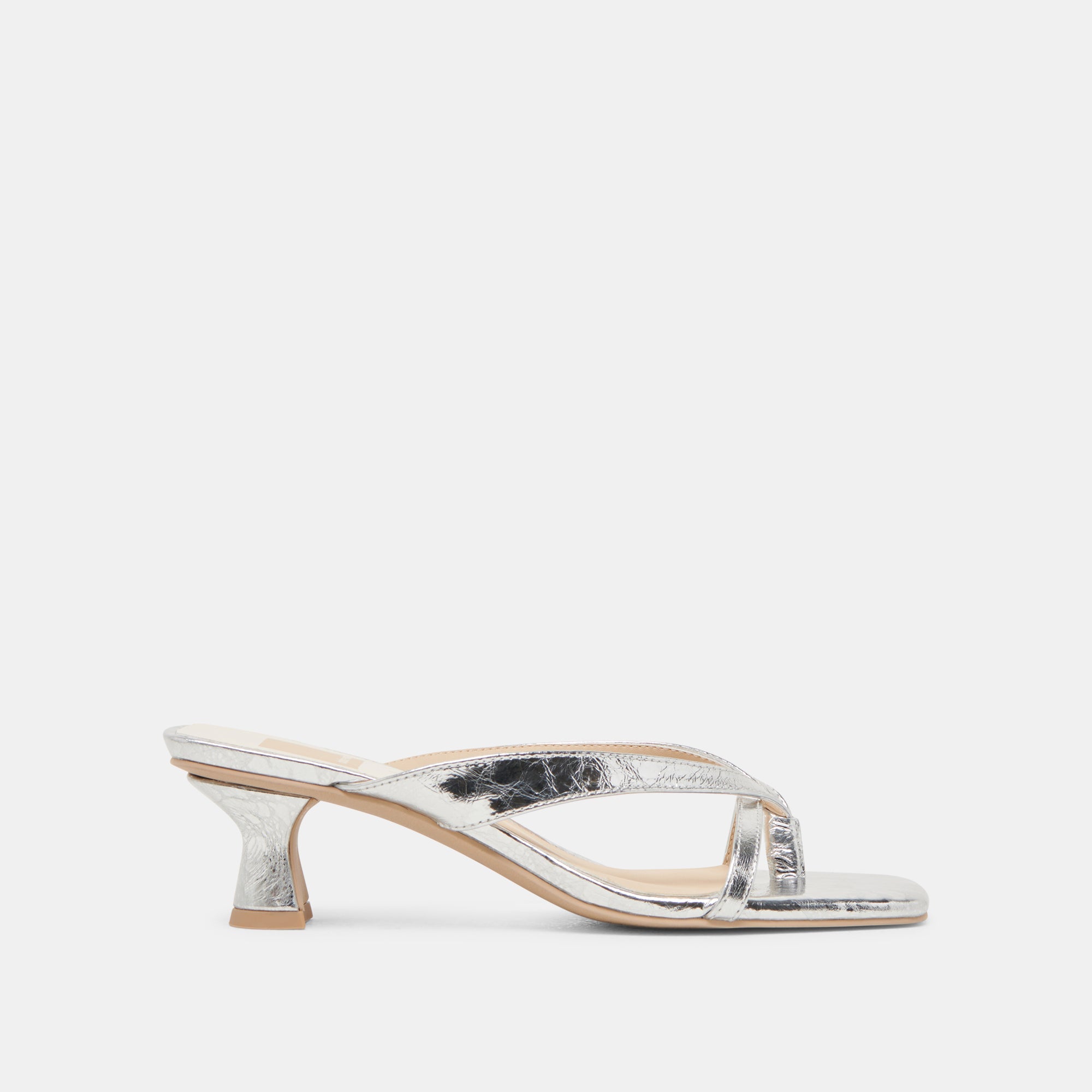 BREVEL HEELS SILVER DISTRESSED LEATHER | Women Dolce Vita