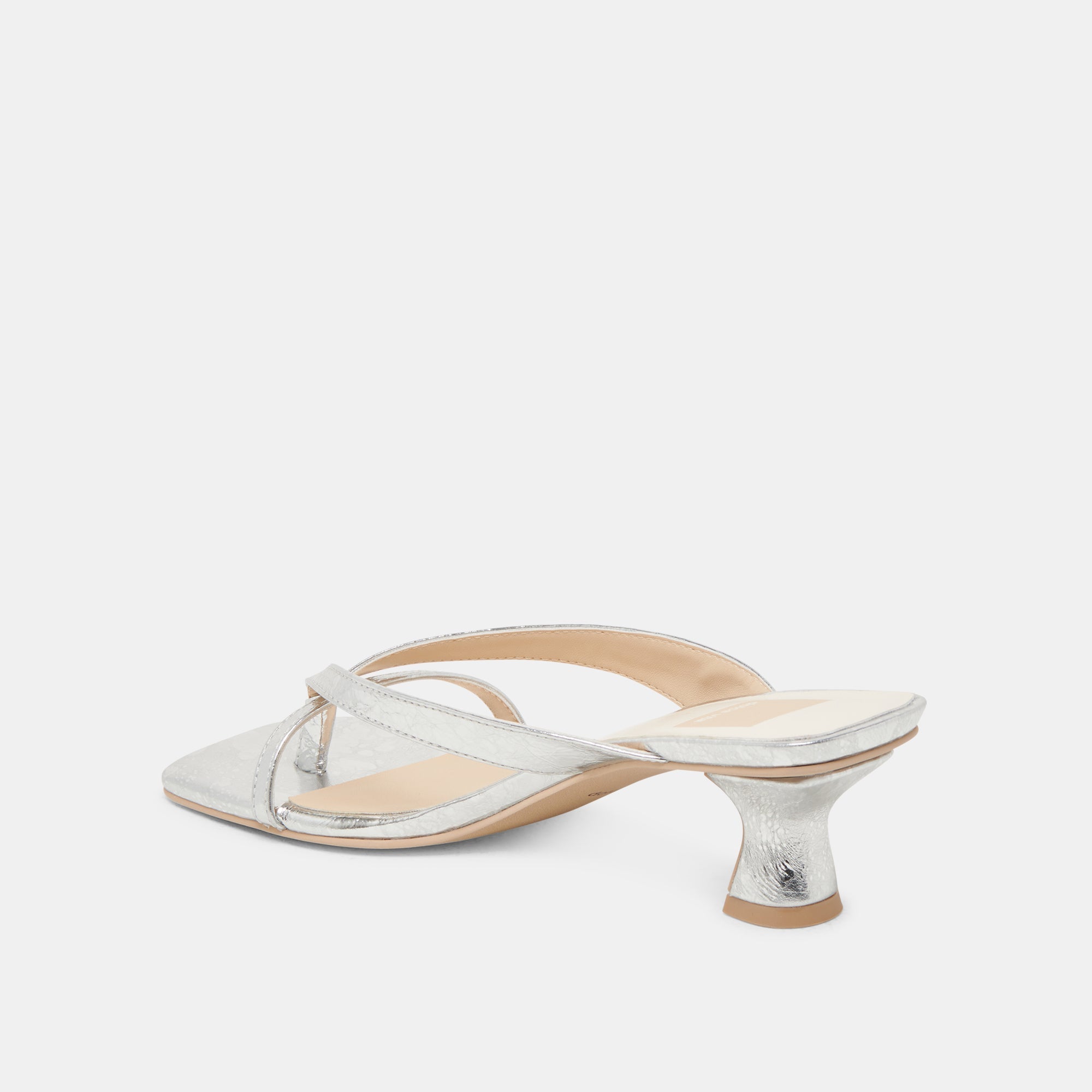 BREVEL HEELS SILVER DISTRESSED LEATHER | Women Dolce Vita