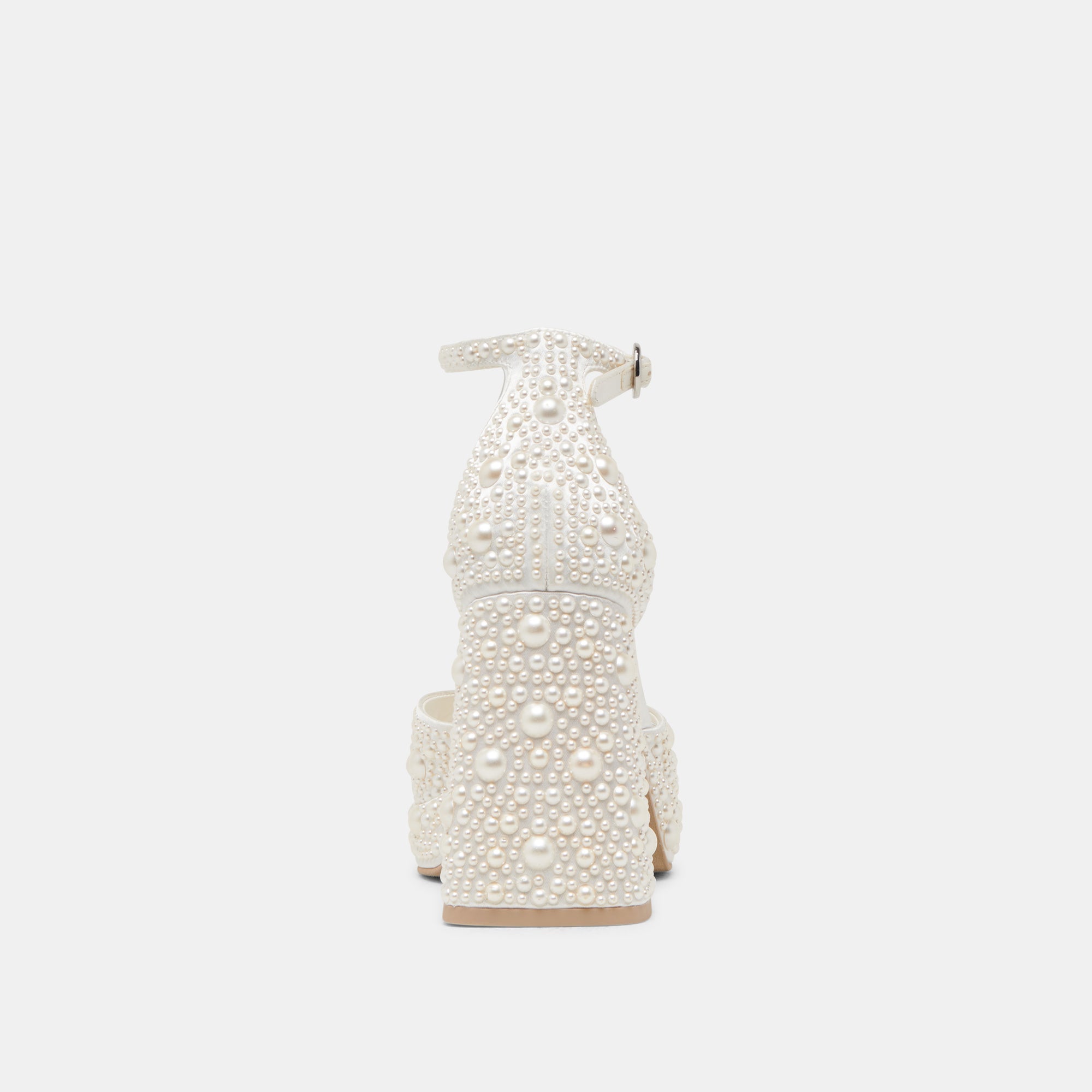 PANDRO PEARL WIDE HEELS TRUE WHITE SATIN | Women Dolce Vita