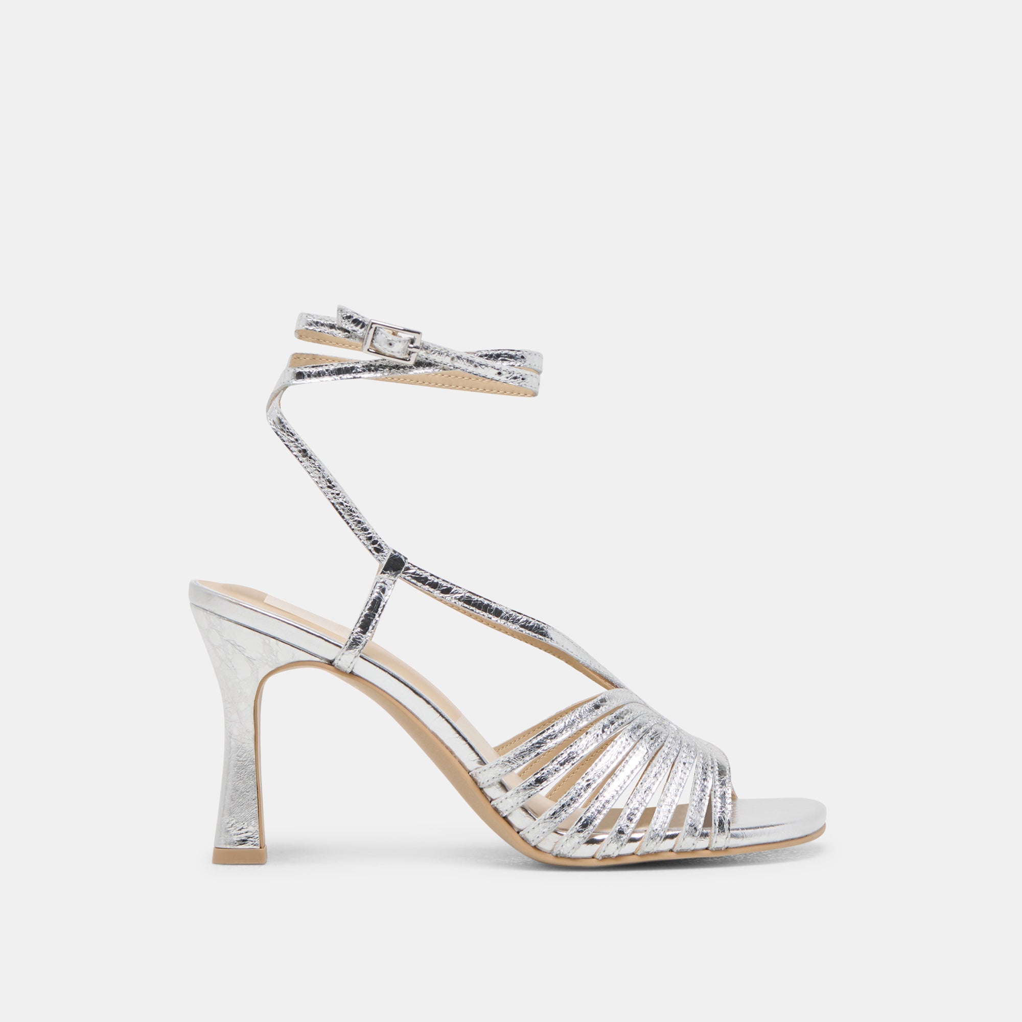 Nivana Silver Distressed Leather Heels | Dolce Vita Women