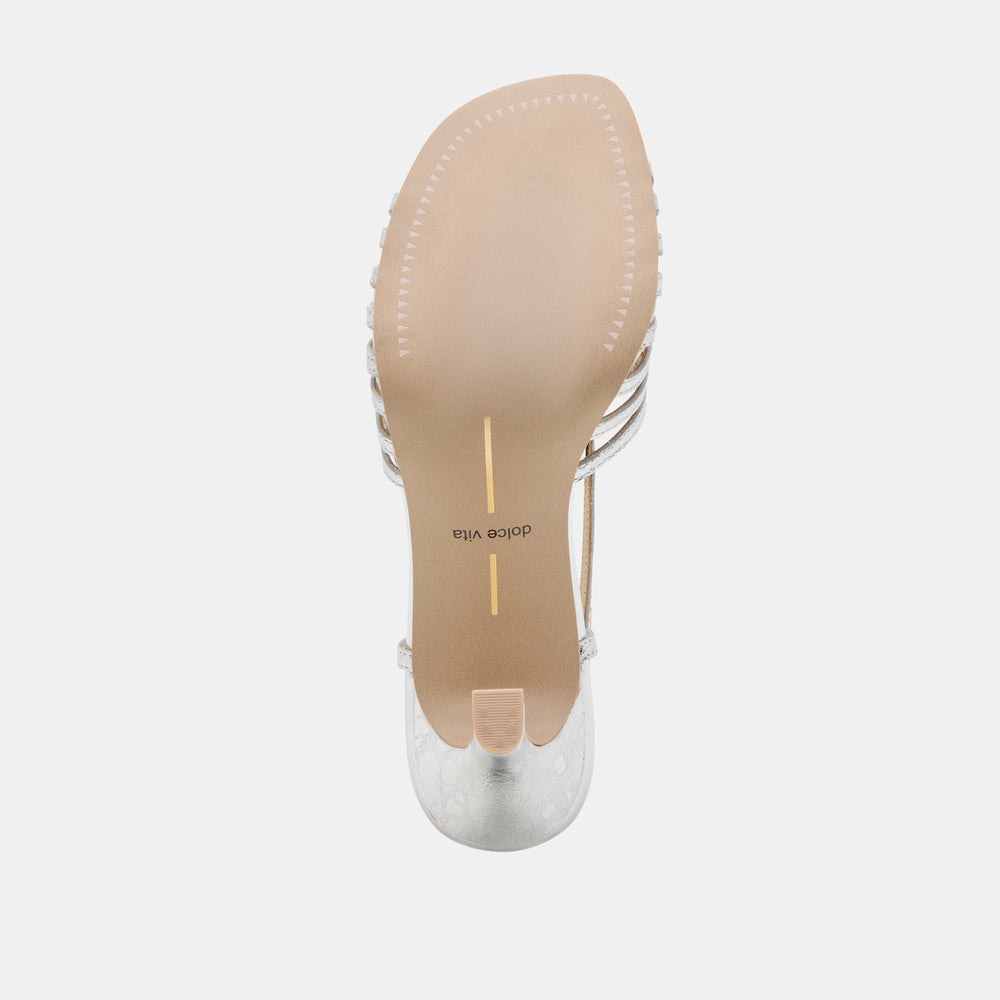 Nivana Silver Distressed Leather Heels | Dolce Vita Women