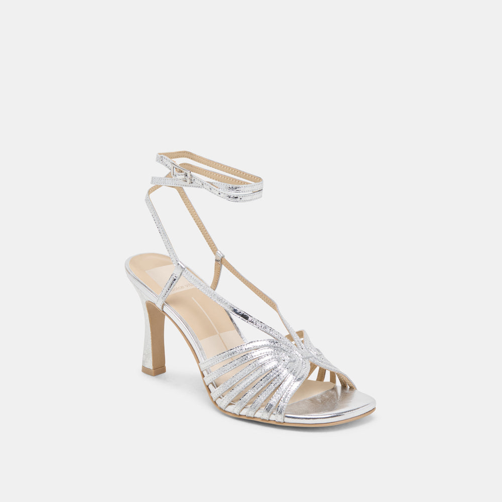 Nivana Silver Distressed Leather Heels | Dolce Vita Women