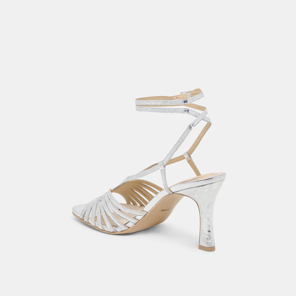 Nivana Silver Distressed Leather Heels | Dolce Vita Women