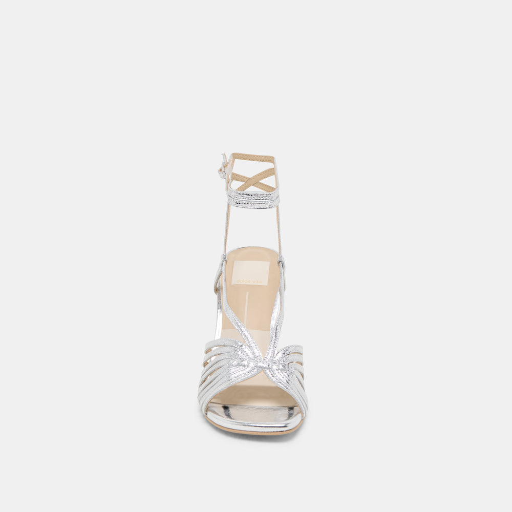 Nivana Silver Distressed Leather Heels | Dolce Vita Women