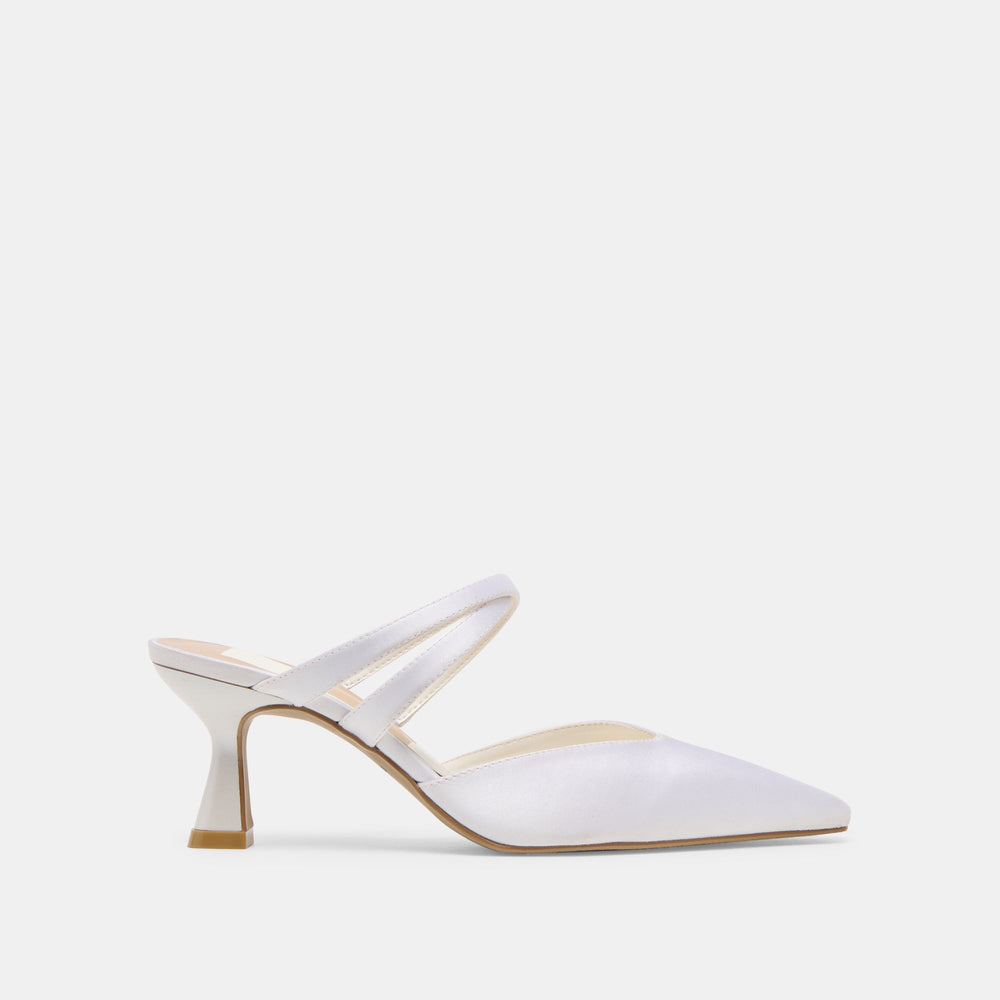 Linore True White Satin Heels | Women Dolce Vita