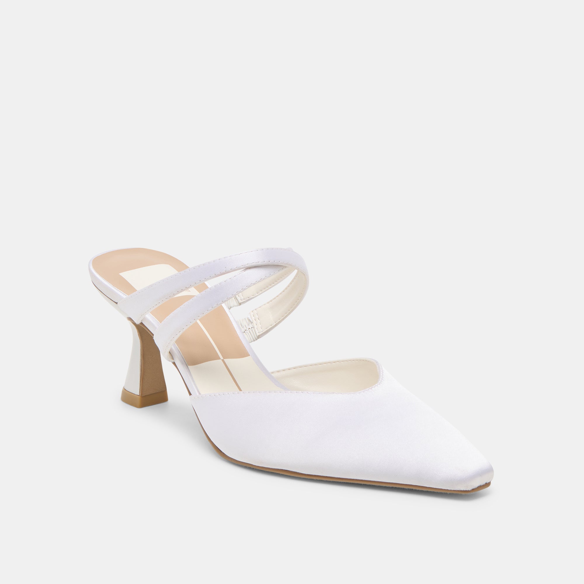 Linore True White Satin Heels | Women Dolce Vita