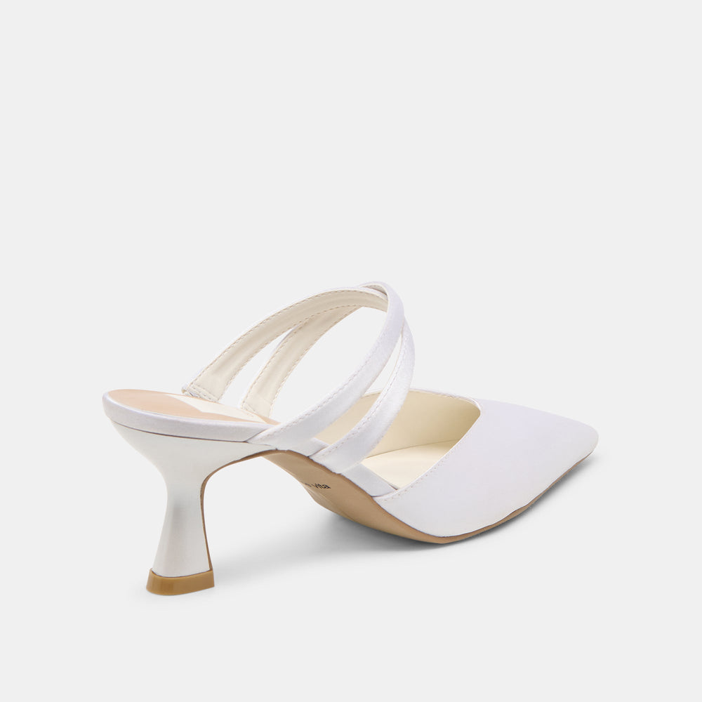 Linore True White Satin Heels | Women Dolce Vita