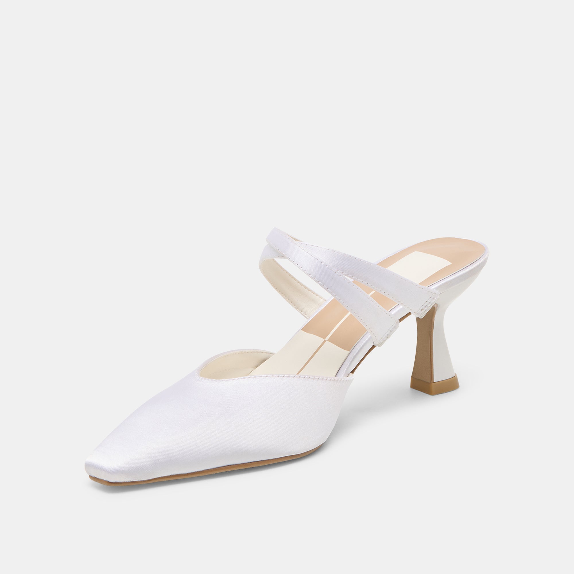 Linore True White Satin Heels | Women Dolce Vita