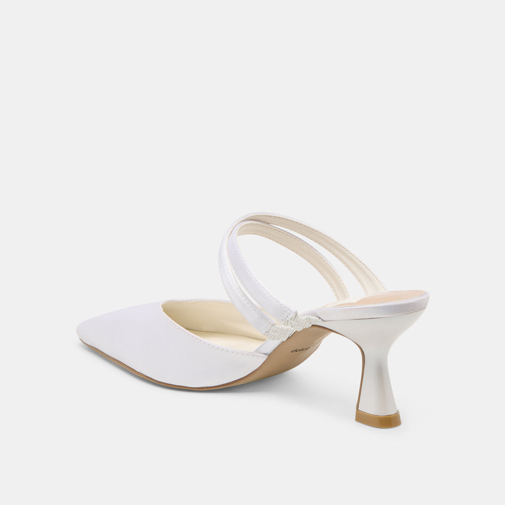 Linore True White Satin Heels | Women Dolce Vita