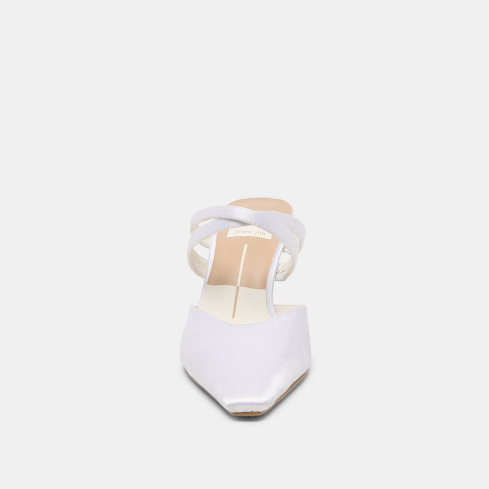 Linore True White Satin Heels | Women Dolce Vita