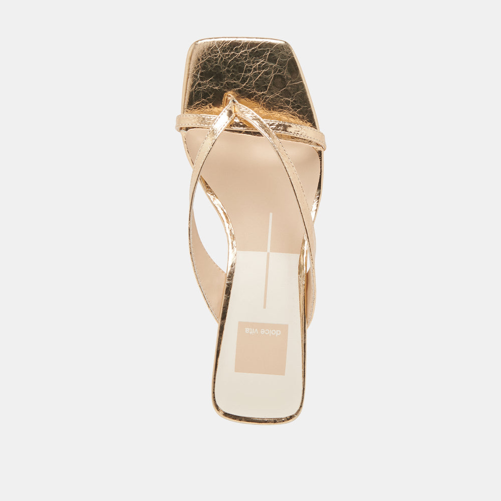 BREVEL HEELS GOLD DISTRESSED LEATHER | Dolce Vita Women