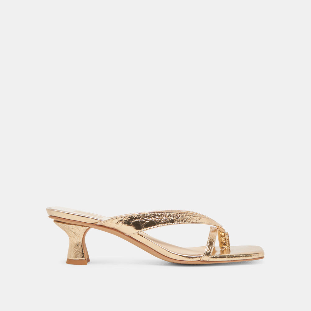 BREVEL HEELS GOLD DISTRESSED LEATHER | Dolce Vita Women