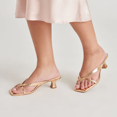 BREVEL HEELS GOLD DISTRESSED LEATHER | Dolce Vita Women