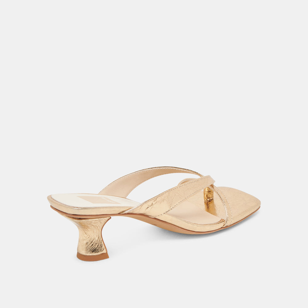 BREVEL HEELS GOLD DISTRESSED LEATHER | Dolce Vita Women