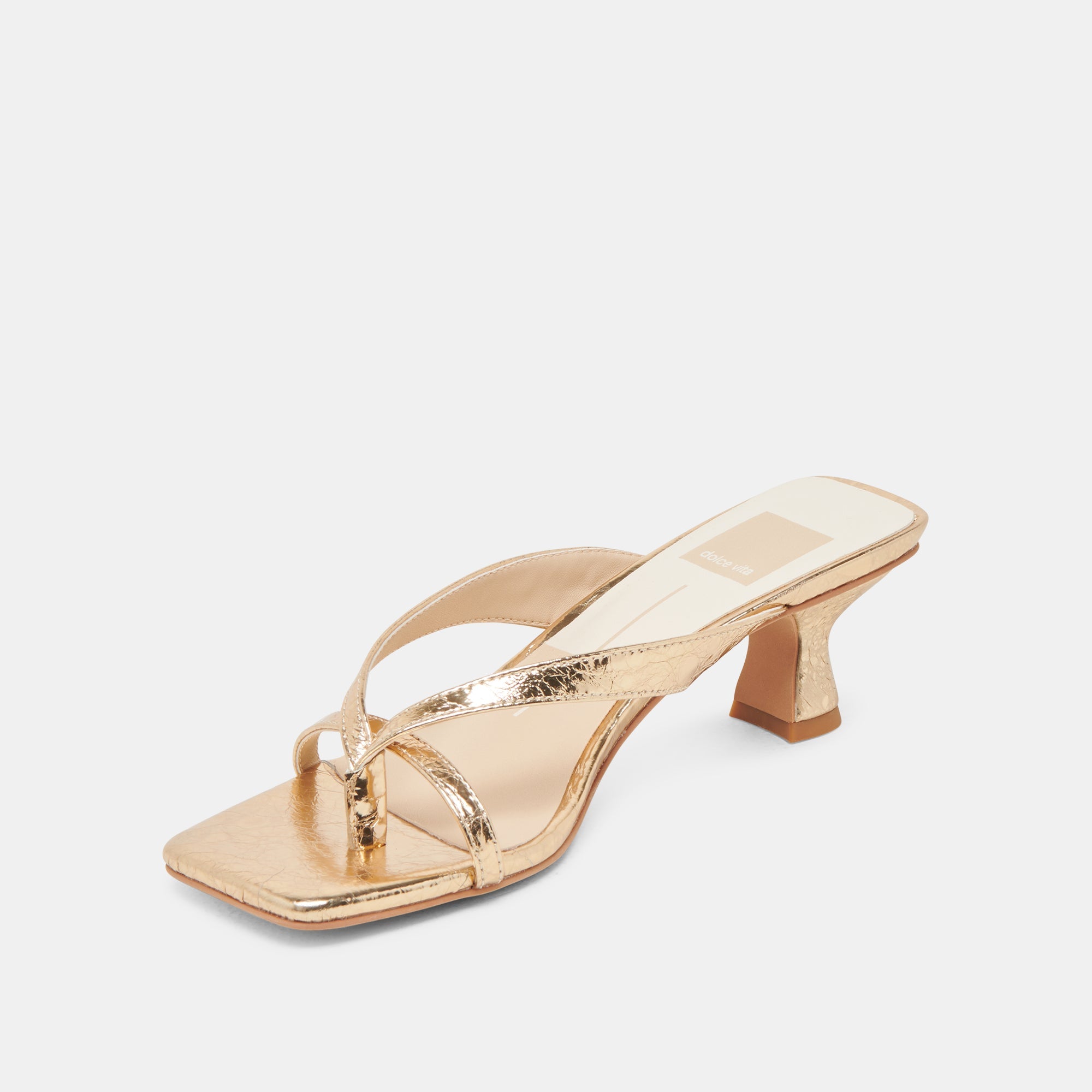 BREVEL HEELS GOLD DISTRESSED LEATHER | Dolce Vita Women