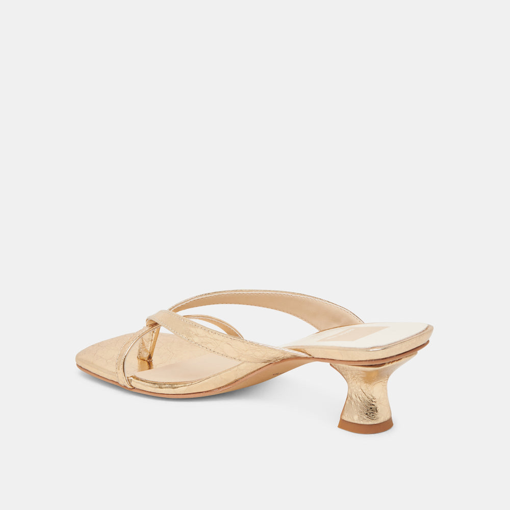 BREVEL HEELS GOLD DISTRESSED LEATHER | Dolce Vita Women