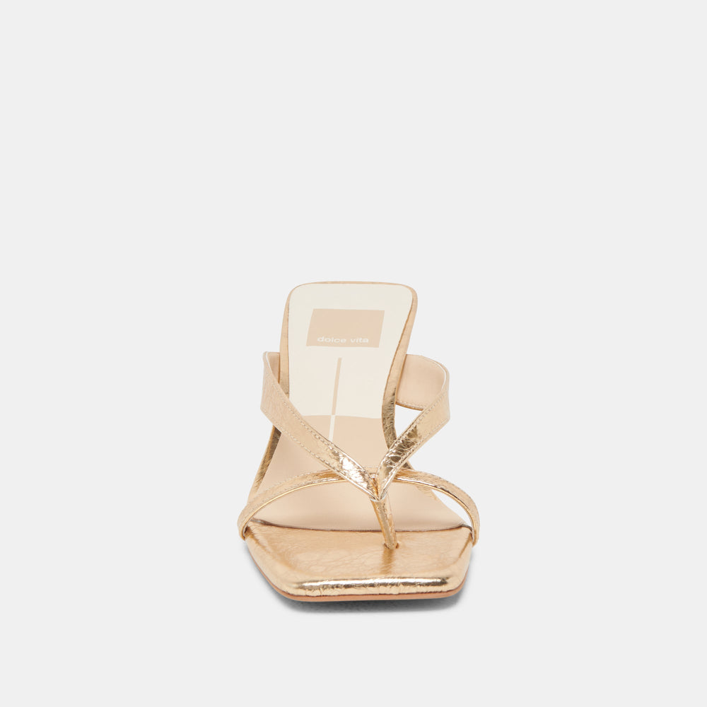 BREVEL HEELS GOLD DISTRESSED LEATHER | Dolce Vita Women