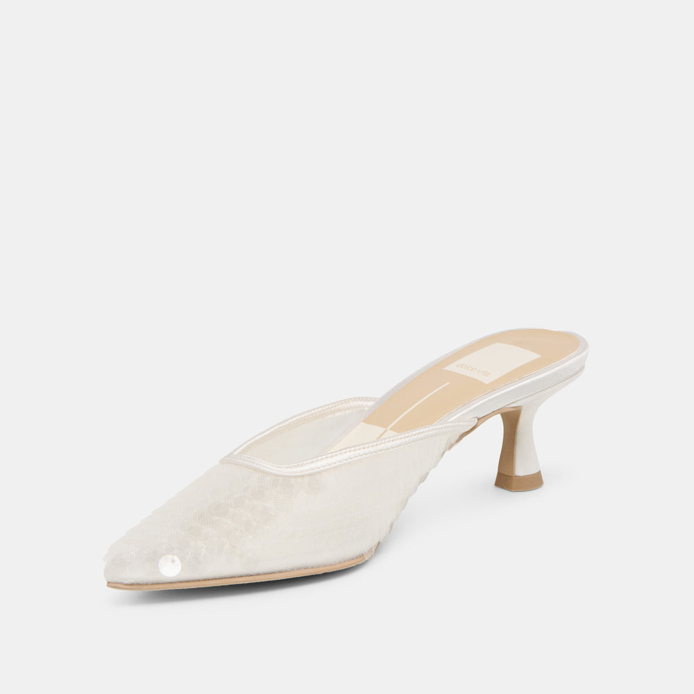 Cleo Ivory Sequin Heels | Women Dolce Vita