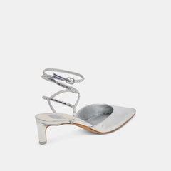 LOKLYN STUD HEELS SILVER CRINKLE PATENT | Dolce Vita Women