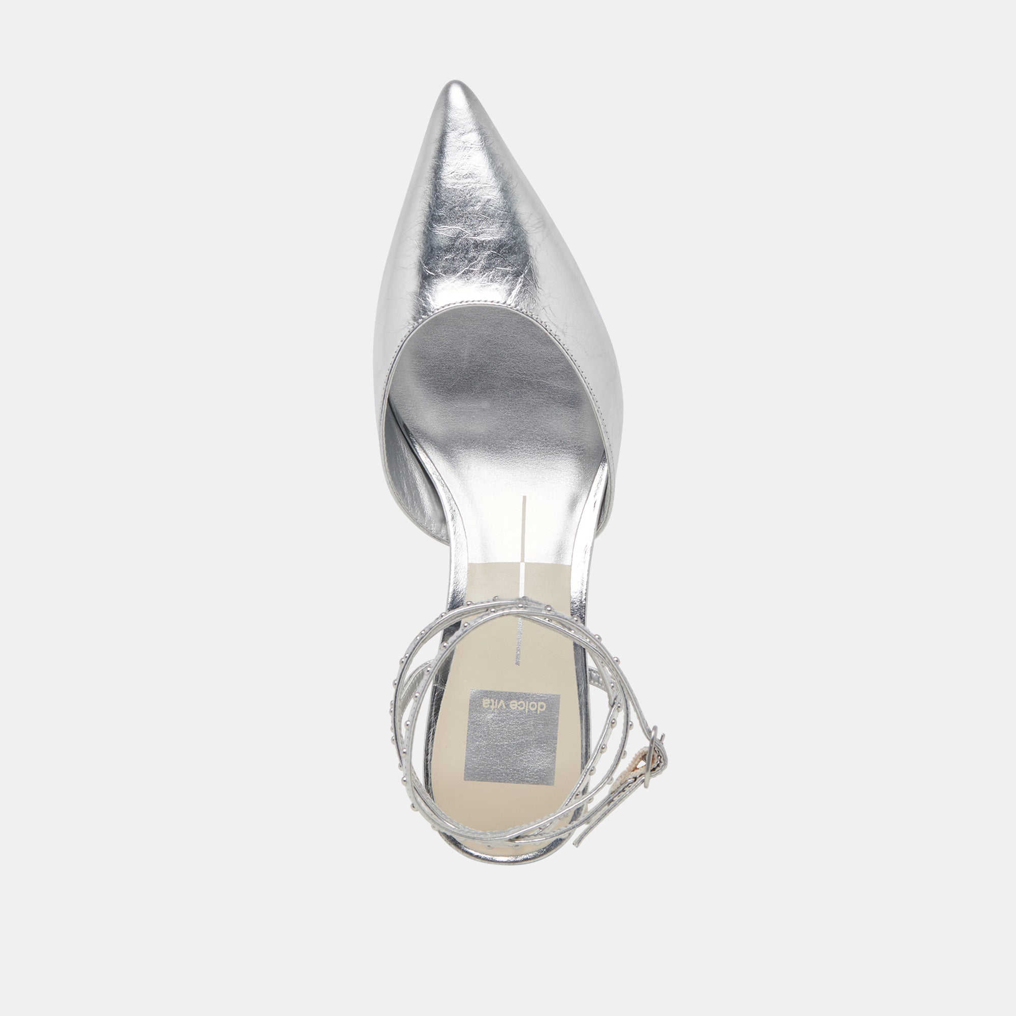 LOKLYN STUD HEELS SILVER CRINKLE PATENT | Dolce Vita Women