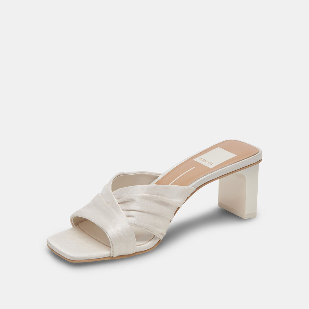 CARLAN HEELS OFF WHITE SILK | Women Dolce Vita