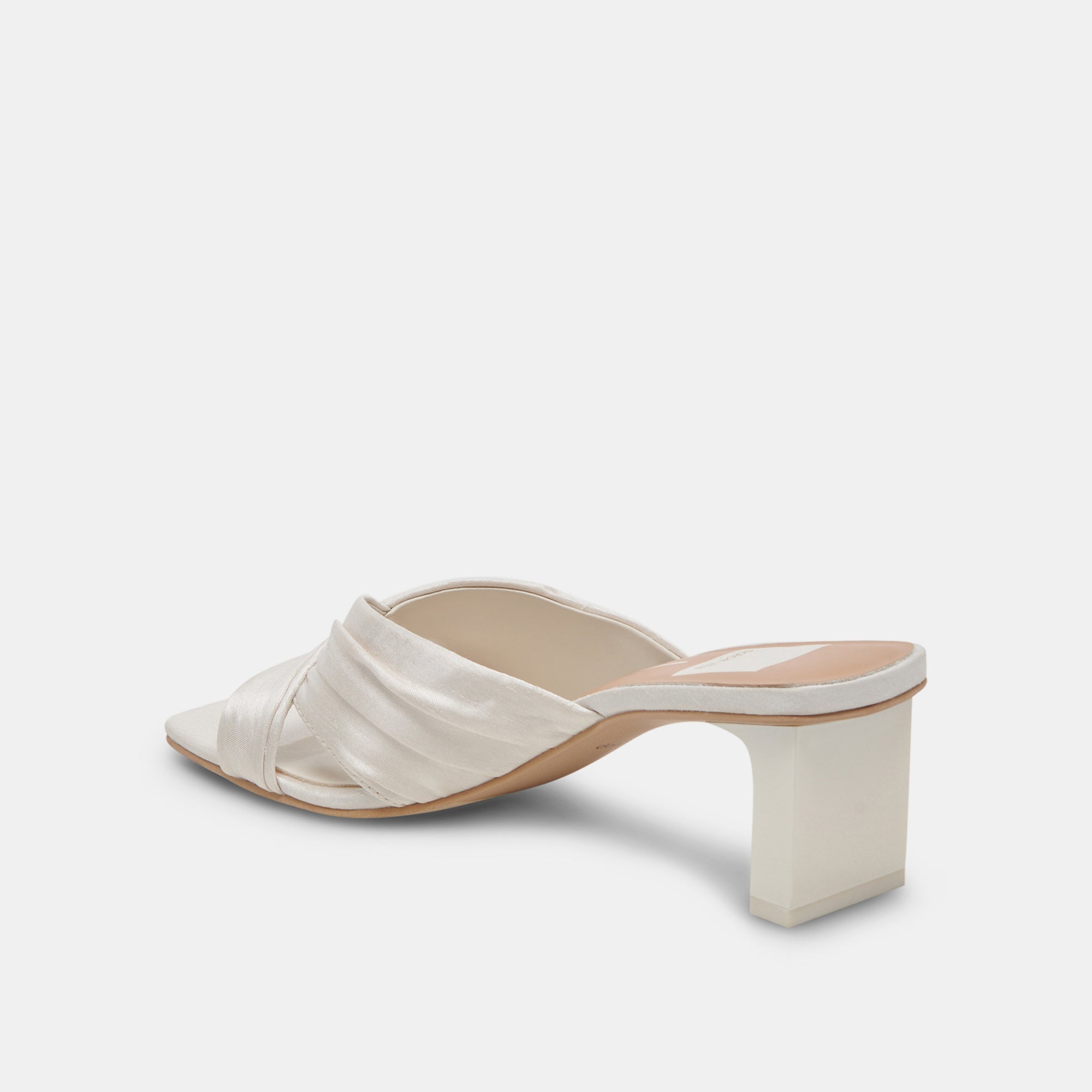 CARLAN HEELS OFF WHITE SILK | Women Dolce Vita