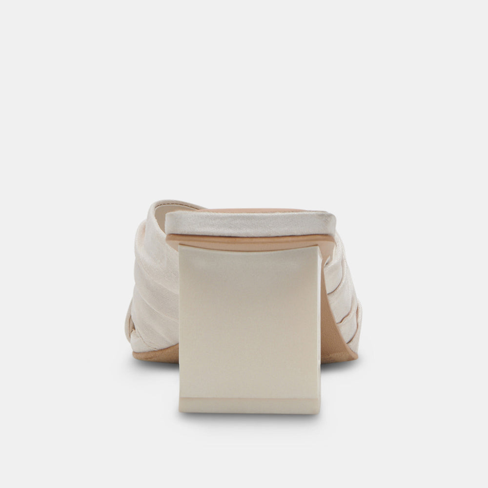 CARLAN HEELS OFF WHITE SILK | Women Dolce Vita