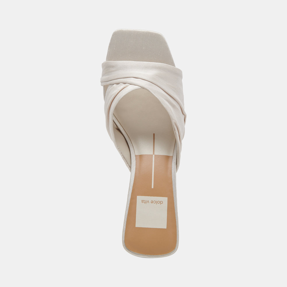 CARLAN HEELS OFF WHITE SILK | Women Dolce Vita