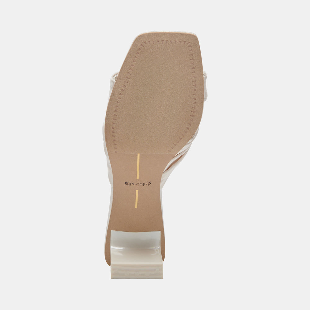 CARLAN HEELS OFF WHITE SILK | Women Dolce Vita